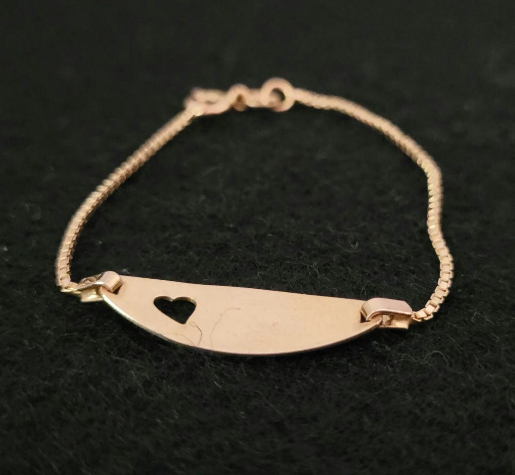 Vintage 14k Gold Italy Heart ID Bracelet - image 2 of 5