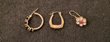 3 Gold Earrings 14k & 10k - thumbnail 3 of 9