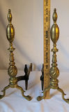 Antique Pair of Brass Rostand Andirons - thumbnail 5 of 5