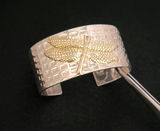 Vintage Sterling Silver Dragon Fly Cuff Bracelet - thumbnail 1 of 5