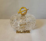 Vintage Killarney 22k Plated Lead Crystal Lidded Dish - thumbnail 2 of 5