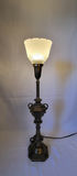 Vintage Rembrandt Brass Torchiere Table Lamp w/ Glass Shade - thumbnail 3 of 6