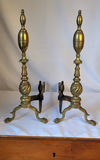 Antique Pair of Brass Rostand Andirons - thumbnail 1 of 5
