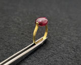 18k Gold Ring w/ Pink Spinning Gem Stone - thumbnail 1 of 5