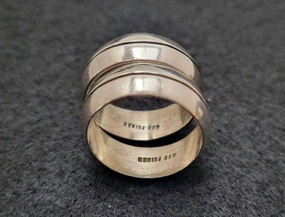 Vintage 2 Sterling Silver Rings Matching Pair - Image 1 of 5
