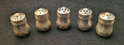 Antique 5 Sterling Silver Salt/Pepper Shakers - Image 1 of 4