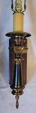 Vintage Pair of French Empire-style brass/black column candlestick wall hanging lamps - thumbnail 4 of 6