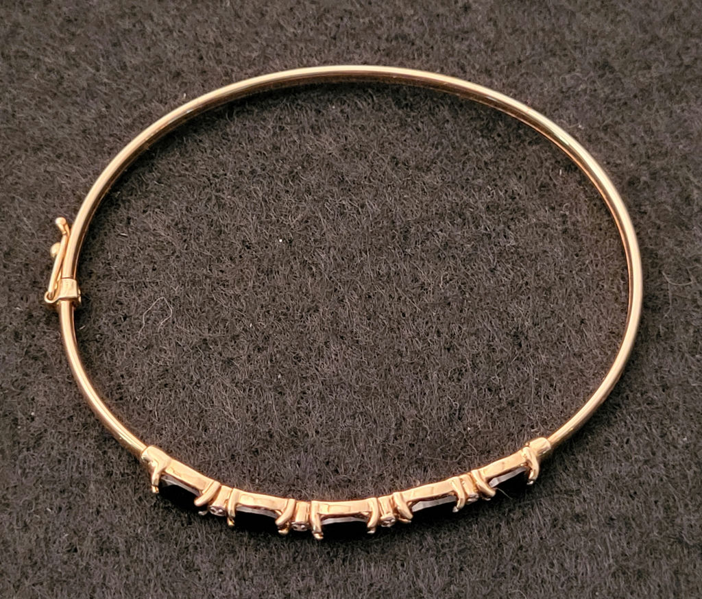 14K Gold Onyx & Diamond Bracelet - Jewelry - image 1 of 8