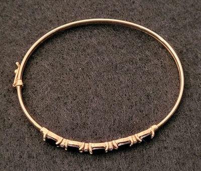 14K Gold Onyx & Diamond Bracelet - Jewelry - Image 1 of 8