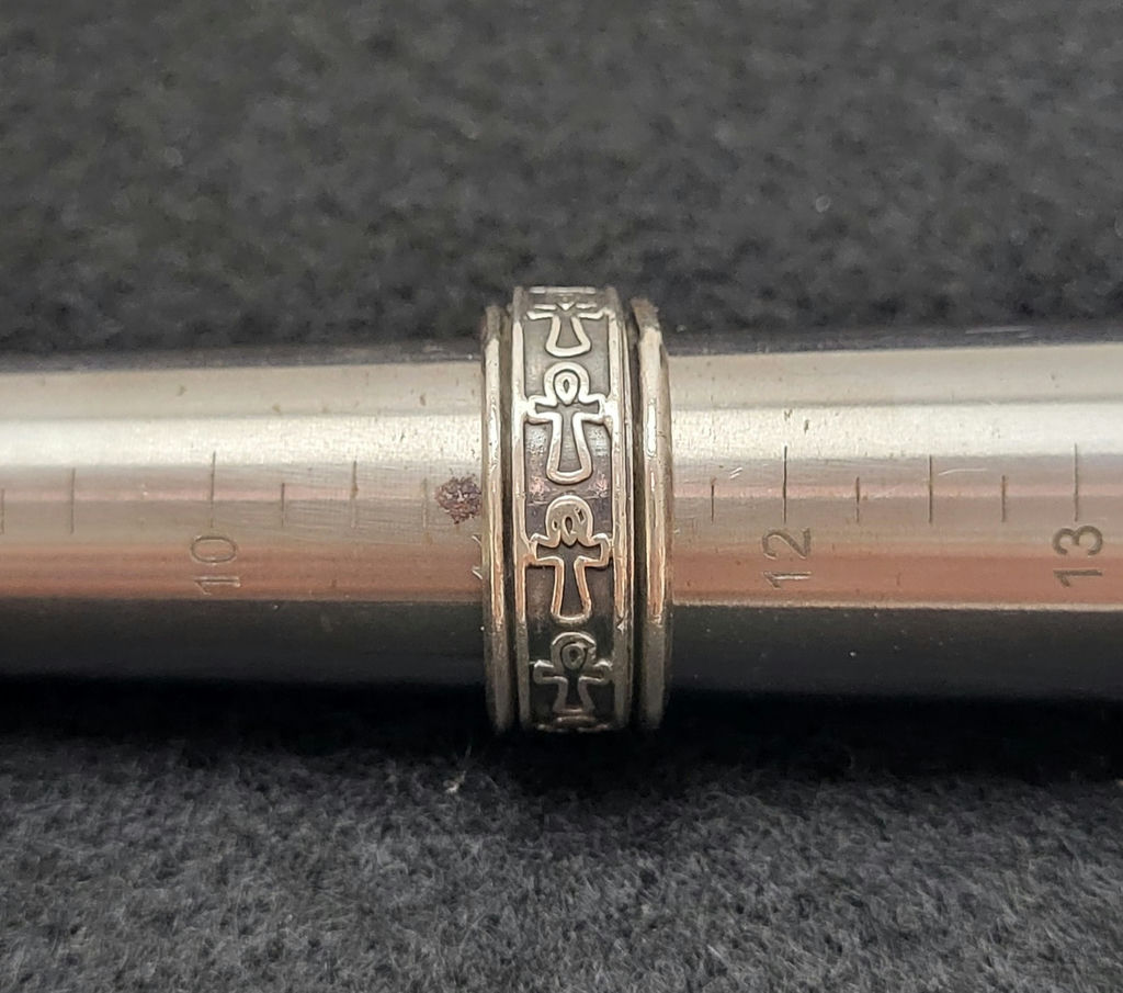 Vintage Sterling Silver Ankh Spinner Ring - image 3 of 5