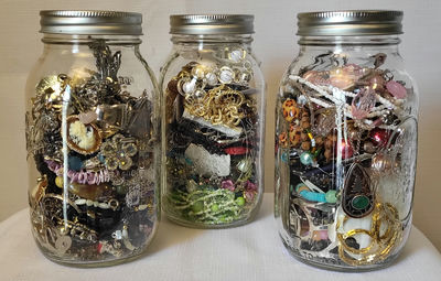 Lot of 3 Costume Jewelry Mystery Jars - Image 1 of 4