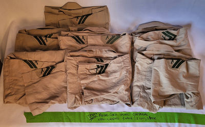Set Of 7 USMC Military Khaki Shirts w/Stripes - Image 1 of 3