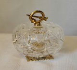 Vintage Killarney 22k Plated Lead Crystal Lidded Dish - thumbnail 4 of 5