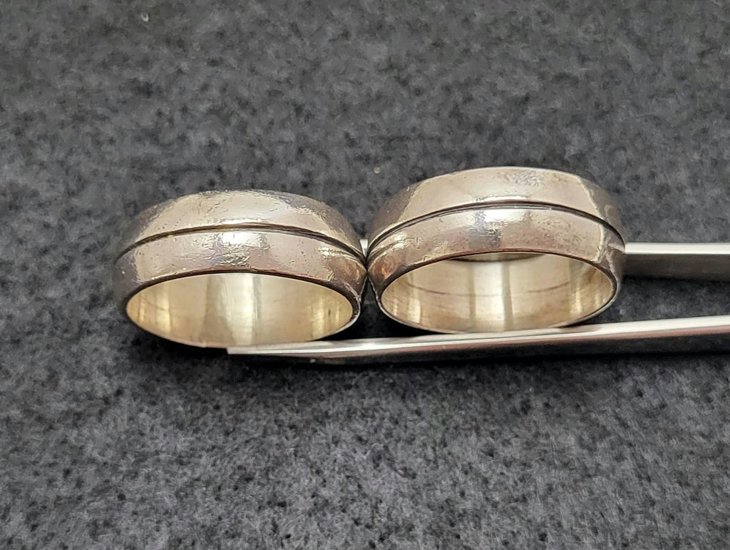 Vintage 2 Sterling Silver Rings Matching Pair - image 2 of 5