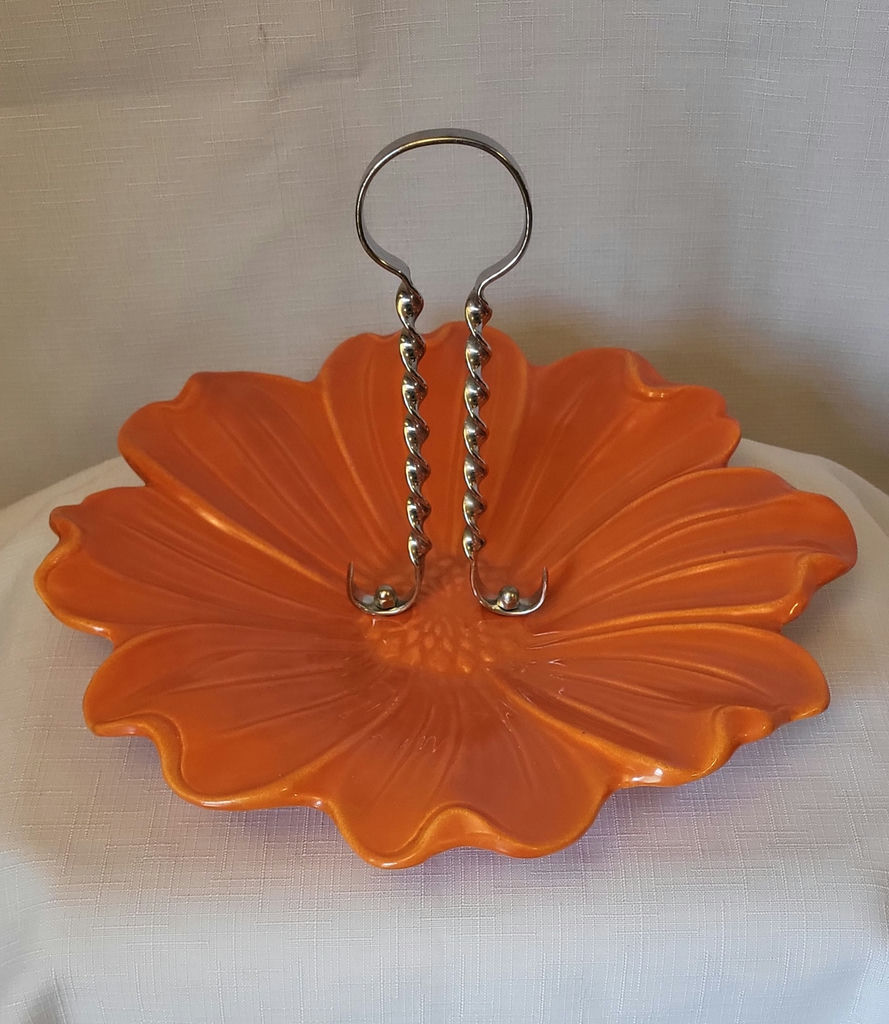 Vintage Stangl Orange Candy/Cheese Server - image 2 of 5