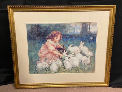 “Feeding the Rabbits” By Frederick Morgan - Image 1 of 3