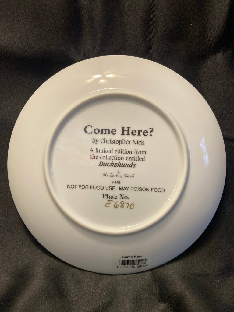"Come Here?" Dachshund collector plate by the Danbury Mint - image 2 of 2