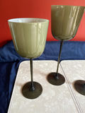 Olive-green stemmed wine goblets - thumbnail 3 of 3