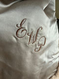 Brown mink fur coat with monogrammed lining and Connecticut Furriers label - thumbnail 2 of 3