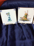 Three Delftware tiles with windmill and tulip designs - thumbnail 2 of 4