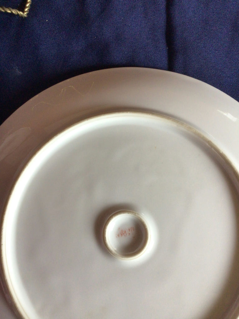 Floral porcelain plates and a beaded-edge glass serving dish - image 5 of 5