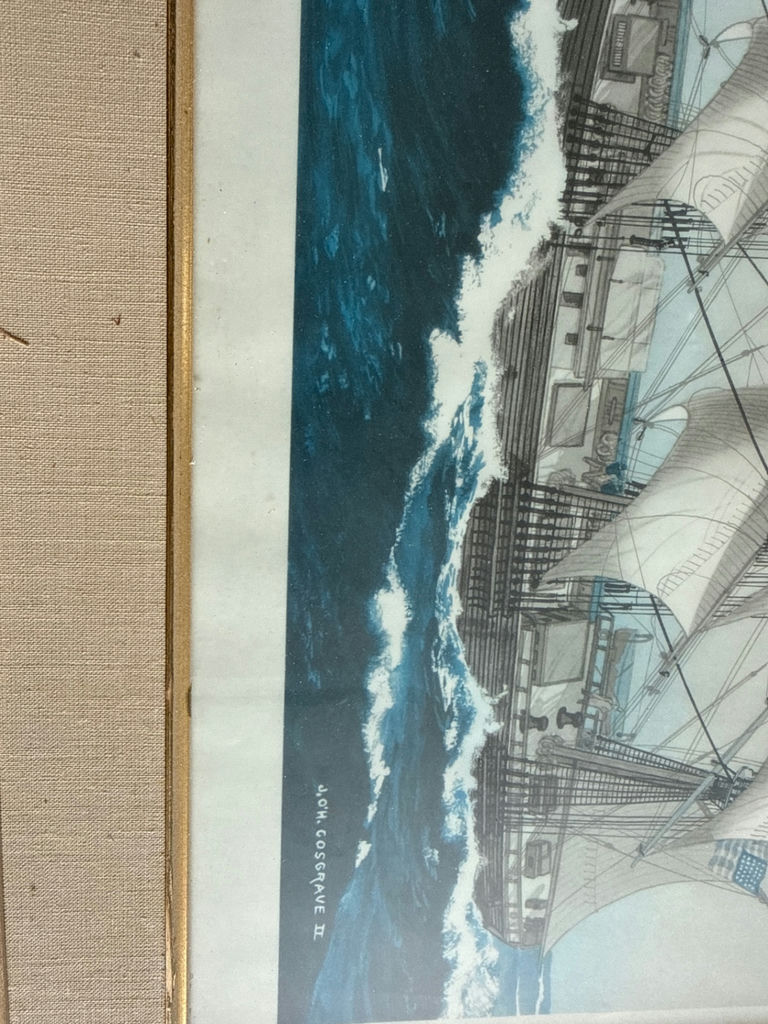 Framed sailing ship print - image 3 of 4
