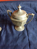 Antique Pewter Teapot, Creamer and Cup - thumbnail 3 of 4
