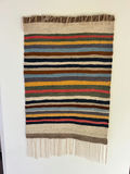 Striped woven rug with fringe - thumbnail 1 of 2