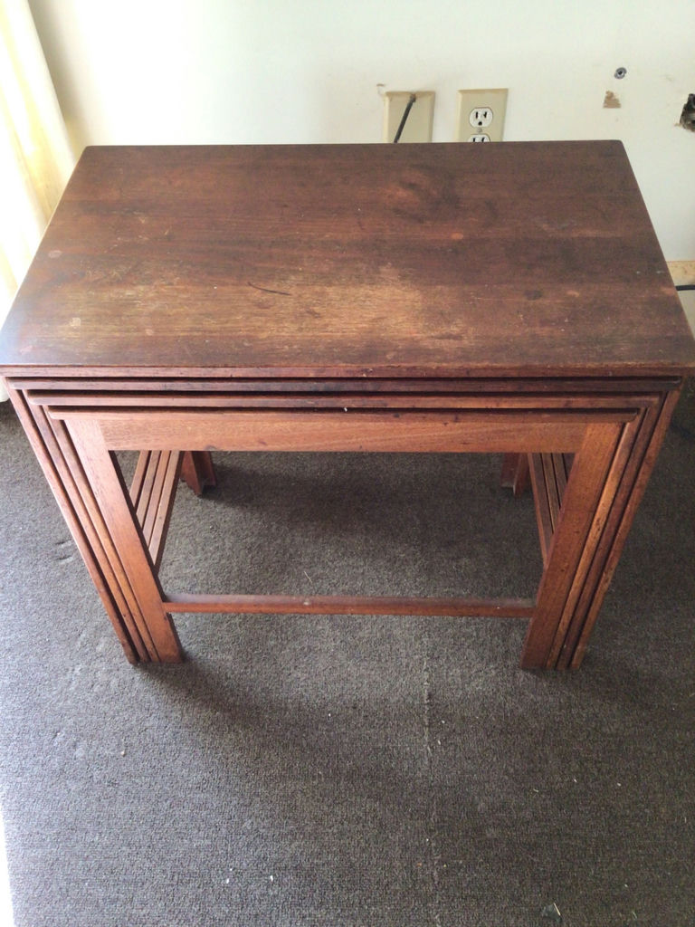 Set of four nesting wooden tables - image 2 of 2