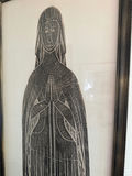 Framed vertical print of a robed praying figure - thumbnail 3 of 4