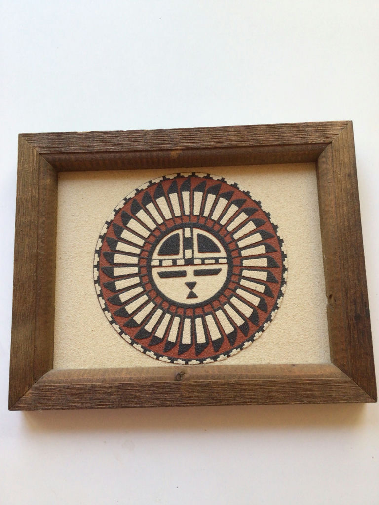 Framed circular geometric artwork - image 1 of 2