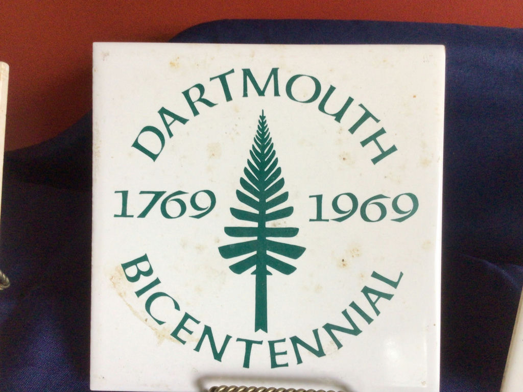 Set of commemorative ceramic tiles with engravings and a floral tile - image 4 of 4