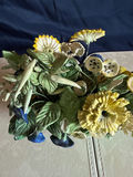 Ceramic floral bouquet centerpiece with plate - thumbnail 2 of 4