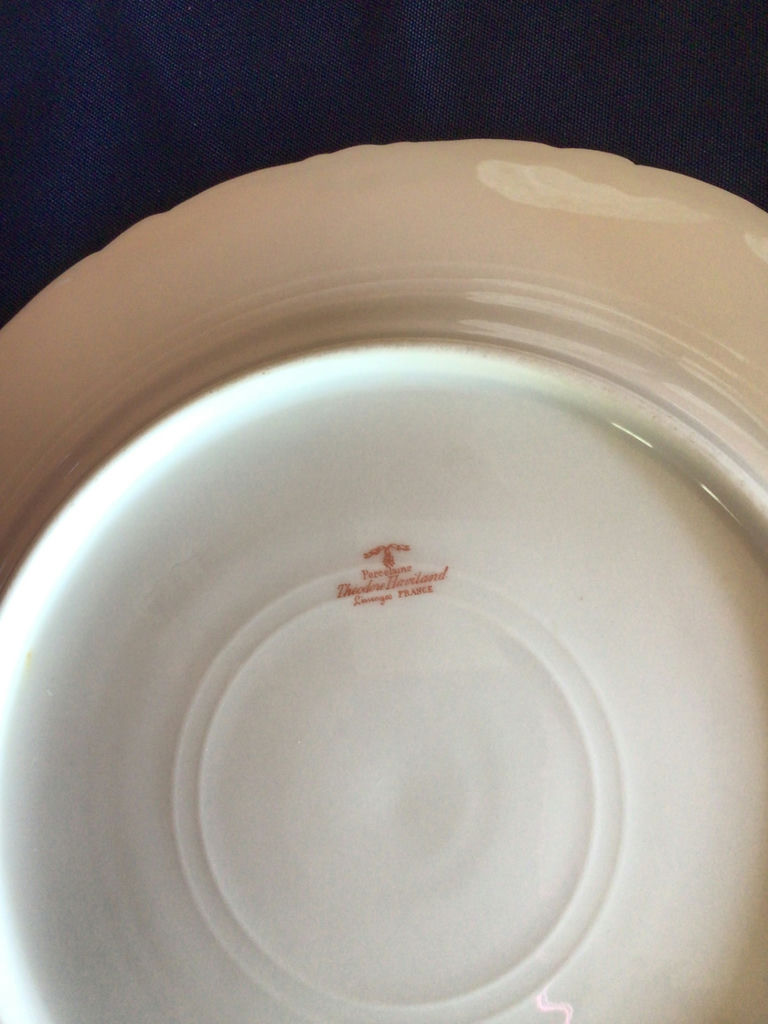 Six porcelain dinner plates with floral border - image 5 of 5