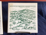 Set of commemorative ceramic tiles with engravings and a floral tile - thumbnail 3 of 4