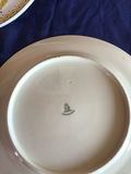 Dragonfly-pattern plate, ornate-border plate, and brown glass dish - thumbnail 3 of 4