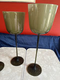 Olive-green stemmed wine goblets - thumbnail 2 of 3
