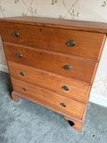Wooden five-drawer dresser with metal pulls - thumbnail 1 of 5