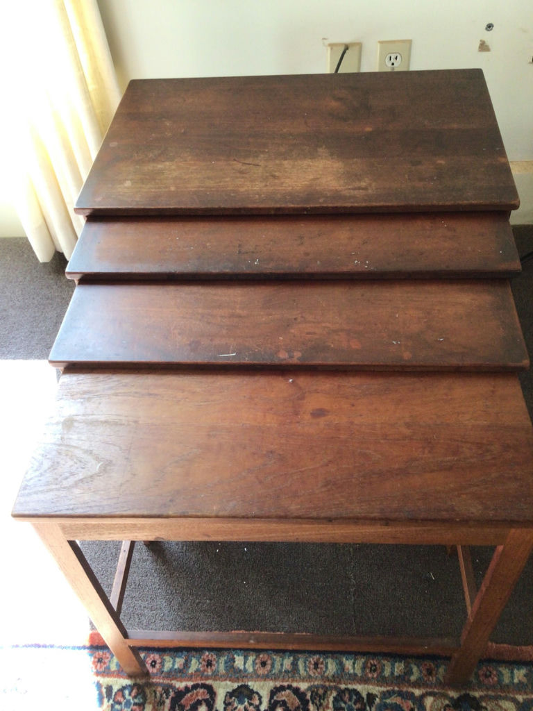 Set of four nesting wooden tables - image 1 of 2