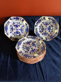 Wedgwood Ningpo Blue and White Floral Ceramic Plates - thumbnail 1 of 2