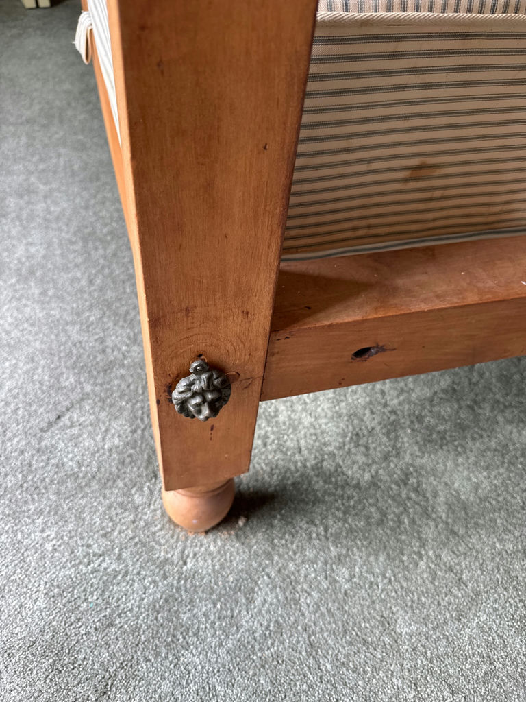 Wooden bed frame with turned posts and mattress - image 3 of 4