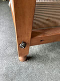 Wooden bed frame with turned posts and mattress - thumbnail 3 of 4