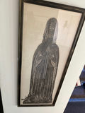 Framed vertical print of a robed praying figure - thumbnail 2 of 4