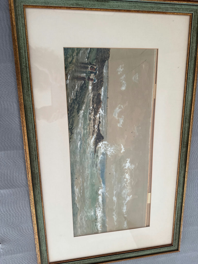 Framed Seascape Painting - image 2 of 2