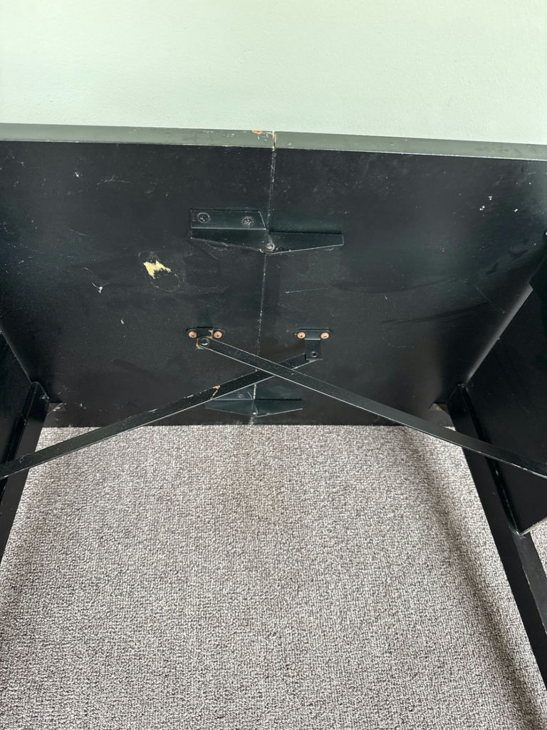Two-leaf black lacquered folding table with gold trim - image 3 of 3
