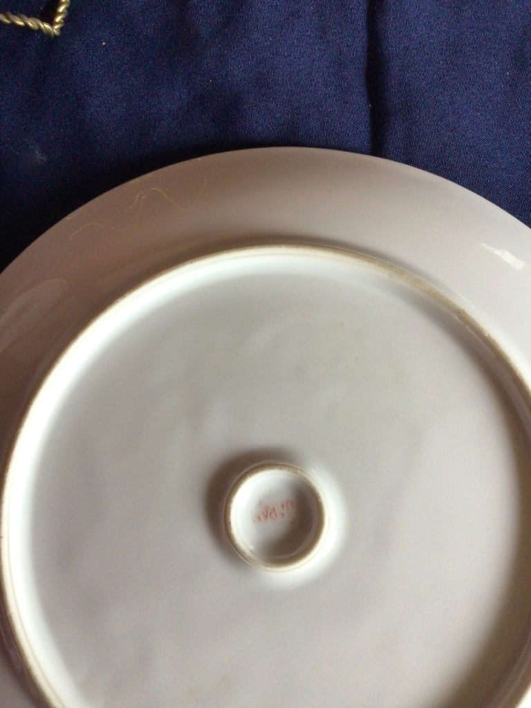 Floral porcelain plates and a beaded-edge glass serving dish - image 4 of 5