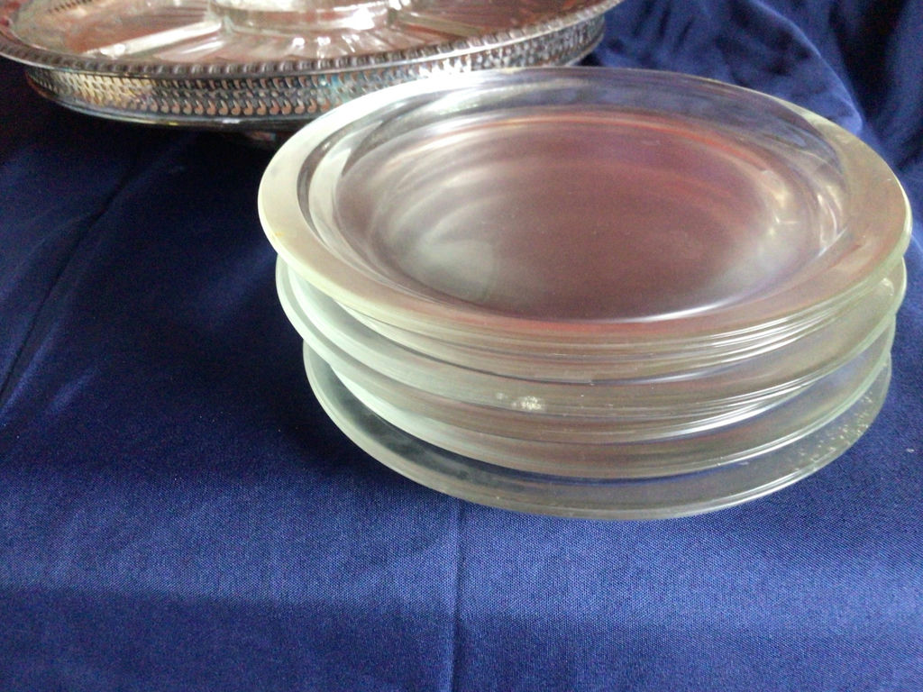 Ramekins, Glass Plates, and Silver Serving Platter - image 2 of 5