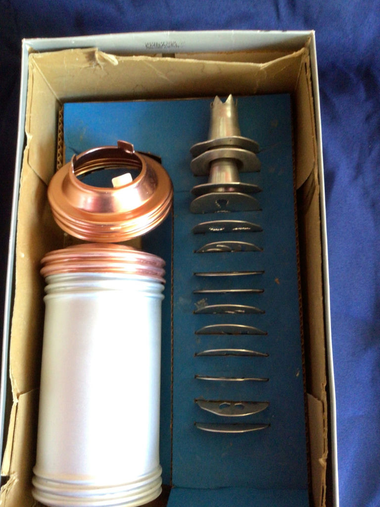 Cookie spritzer with metal hardware components with copper cap and threaded shaft - image 1 of 2