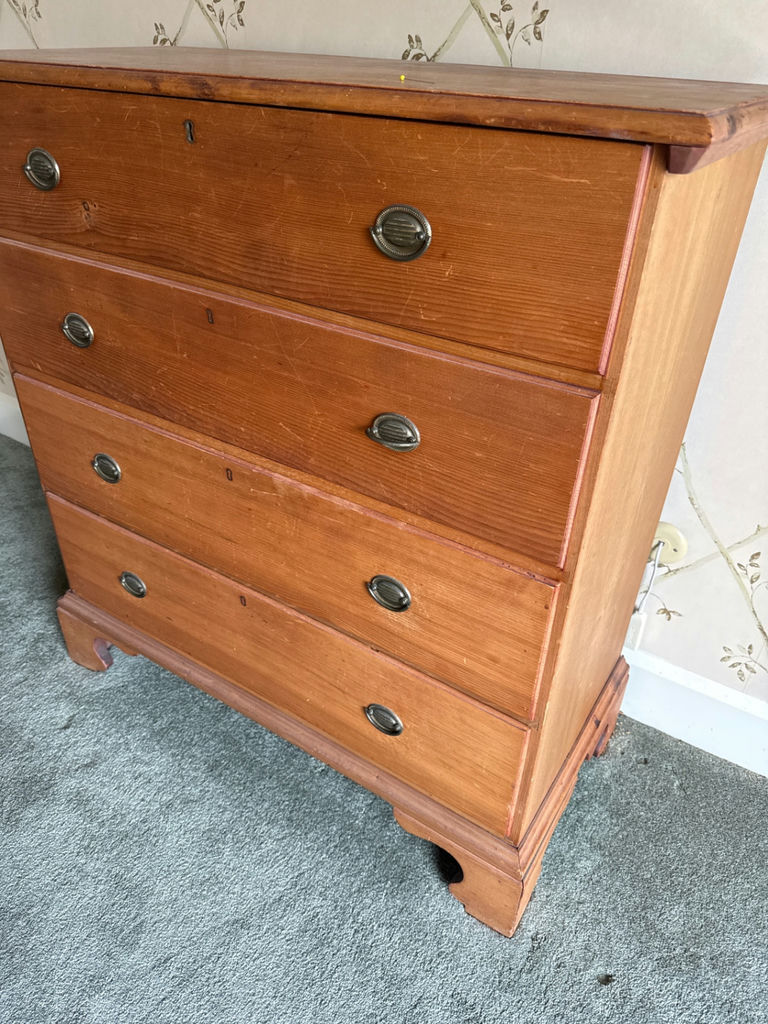 Wooden five-drawer dresser with metal pulls - image 2 of 5
