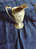 Antique Pewter Teapot, Creamer and Cup - thumbnail 2 of 4